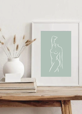 Abstract Woman Side View Print