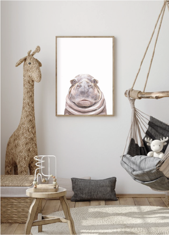 Hippo Safari Print