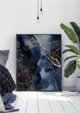 Dark Blue Abstract Marble