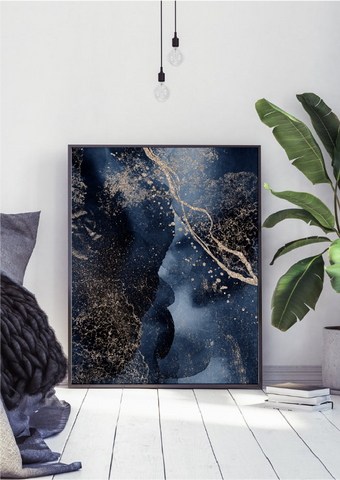 Dark Blue Abstract Marble