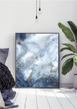 Blue Abstract Marble Print