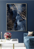 Dark Blue Abstract Marble