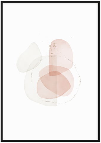 Pink and White Abstract Shape Two