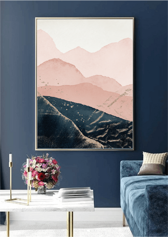 Blue and Blush Landscape Print