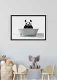 Panda in Bath Tub Print