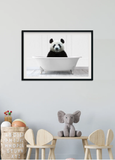 Panda in Bath Tub Print