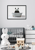 Panda in Bath Tub Print