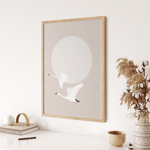 Birds Flying Away Poster