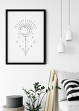 Black & White Celestial Symbol Print