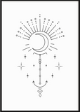 Black & White Celestial Symbol Print