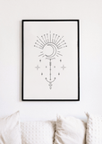 Black & White Celestial Symbol Print