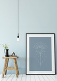 Blue Celestial Symbol Print