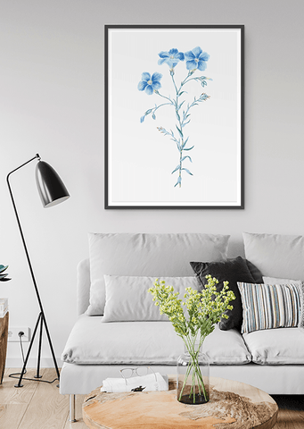Blue Flower Print - Printy