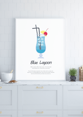 Blue Lagoon Cocktail Print - Printy