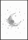 Black Twinkle Moon Poster