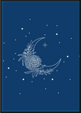 Navy Twinkle Moon Poster