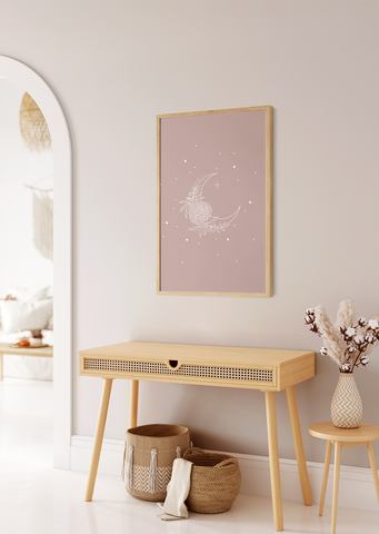 Pink Twinkle Moon Poster