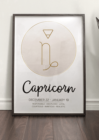 Capricorn Zodiac Symbol Print - Printy