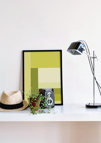 Lime Green Colour Block Poster
