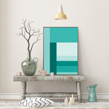 Teal Colour Block Poster