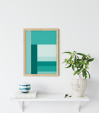 Teal Colour Block Poster