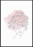 Floral Female Line Art Poster