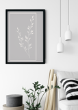 Grey Single Branch Poster