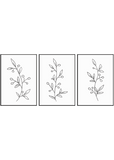 Grey on White Leaf Print Set - Printy