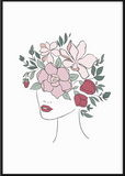 Head of Pink Flowers Poster