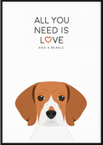 Love and A Beagle Print - Printy