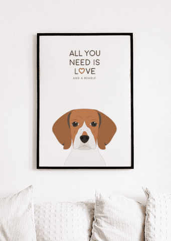 Love and A Beagle Print - Printy