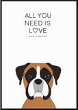 Love and A Boxer Print - Printy