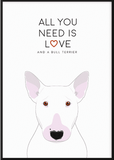 Love and A Bull Terrier Print - Printy