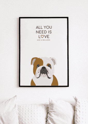 Love and A Bulldog Print - Printy