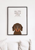 Love and A Dachshund Print - Printy