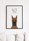 Love and A Great Dane Print - Printy