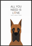 Love and A Great Dane Print - Printy