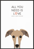 Love and A Greyhound Print - Printy