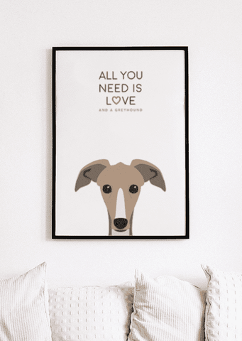 Love and A Greyhound Print - Printy
