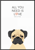 Love and A Pug Print - Printy