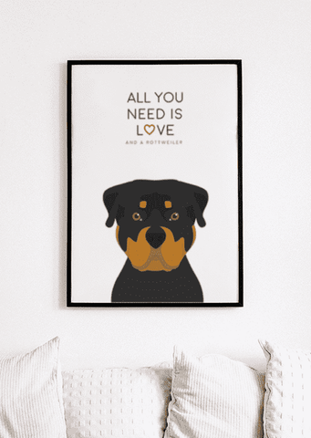 Love and A Rottweiler Print - Printy