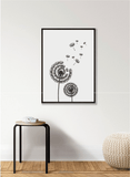 Monochrome Dandelion Print