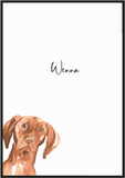 Peekaboo Personalised Hungarian Vizsla Print - Printy