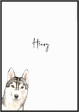 Peekaboo Personalised Husky Print - Printy