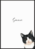 Personalised Black & White Cat Print - Printy