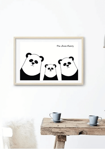 Personalised Family Panda Bear Print - Printy