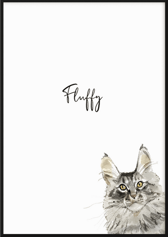 Personalised Maine Coon Cat Print - Printy