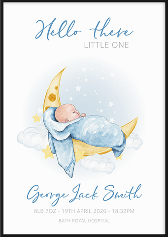 Personalised New Baby Boy Print - Printy