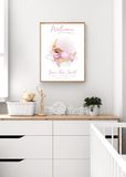 Personalised New Baby Girl Print - Printy