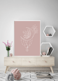 Pink Crystal Moon Poster